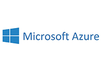Logo of Microsoft Azure with blue windows style icon
